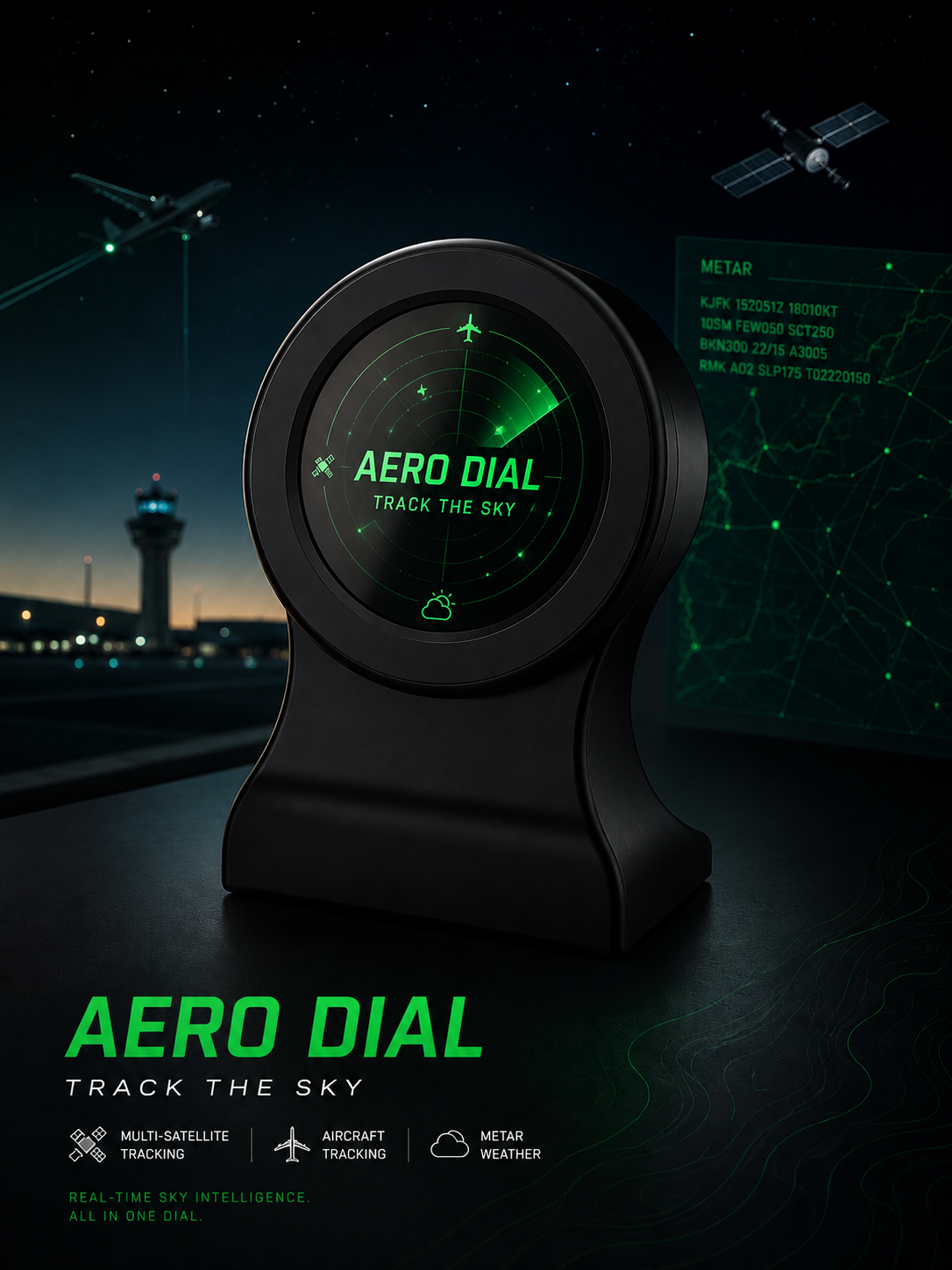 AeroDial sky-tracking device